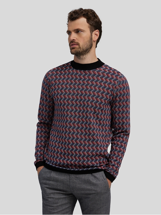 Bild von Pullover mit Jacquard-Muster im Slim Fit