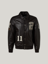 Image sur Veste en cuir avec patchs