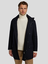 Bild von Wollmantel mit Kapuze und Blende