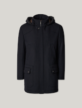 Bild von Wollmantel mit Kapuze und Blende