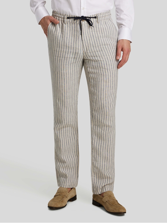 Image sur Pantalon en lin à rayures