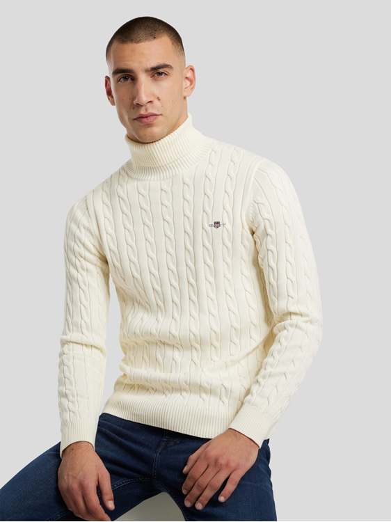 Image sur Pullover à col roulé et motif tressé