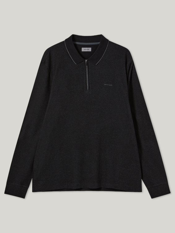 Bild von Langarm Poloshirt mit Zip