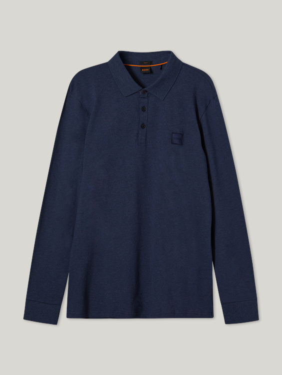 Bild von Langarm Poloshirt im Slim Fit