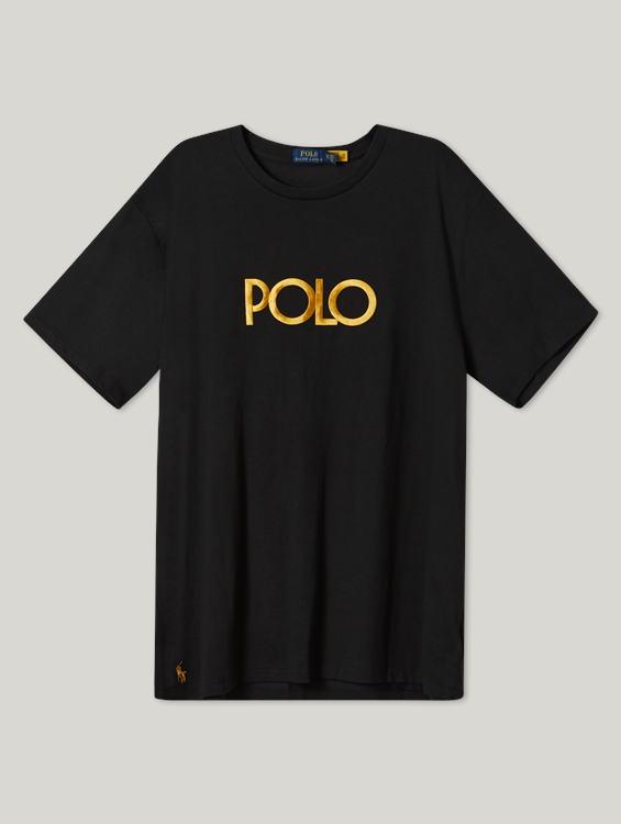 Bild von T-Shirt mit Logo-Schriftzug