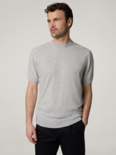 Image sur T-shirt tricoté en soie