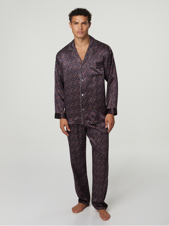 Bild von Pyjama-Set aus Seide mit floralem Print