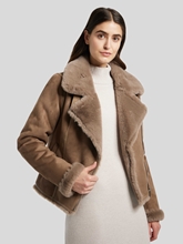 Bild von Bikerjacke mit Kunstfell