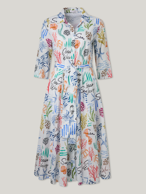 Image sur Robe chemisier avec imprimé