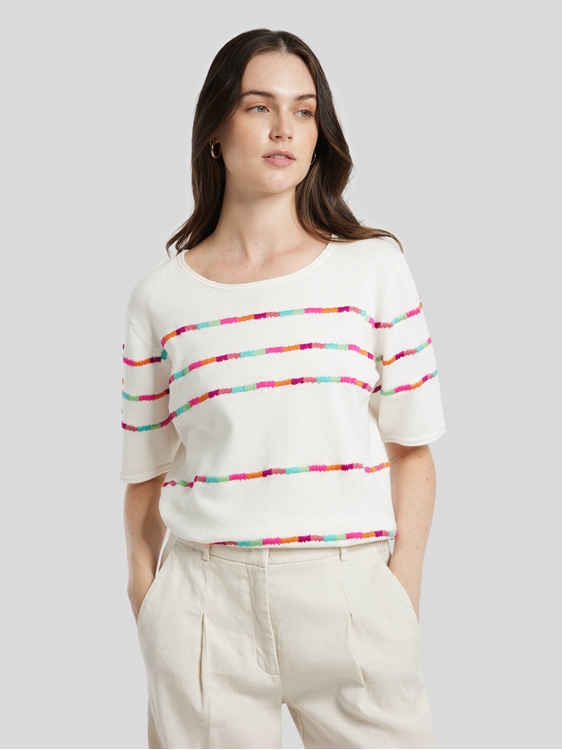 Bild von Shirt mit bunten Streifen