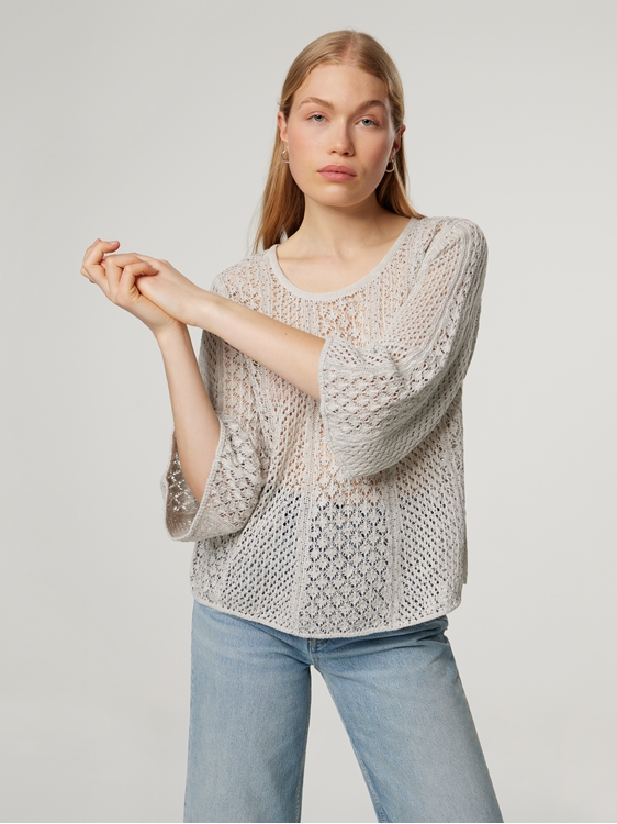 Image sur Pull en maille avec lin