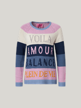 Bild von Strickpullover mit Schriftzug