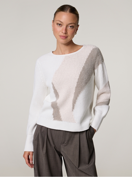 Bild von Strickpullover mit Material-Mix