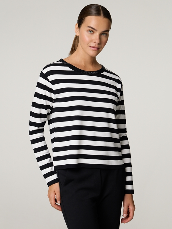 Image sur T-shirt à manches longues rayé