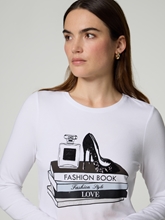 Image sur T-shirt à manches longues avec paillettes