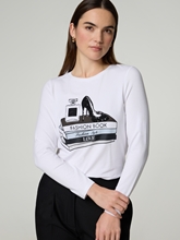 Image sur T-shirt à manches longues avec paillettes