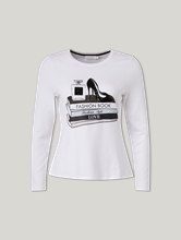 Image sur T-shirt à manches longues avec paillettes