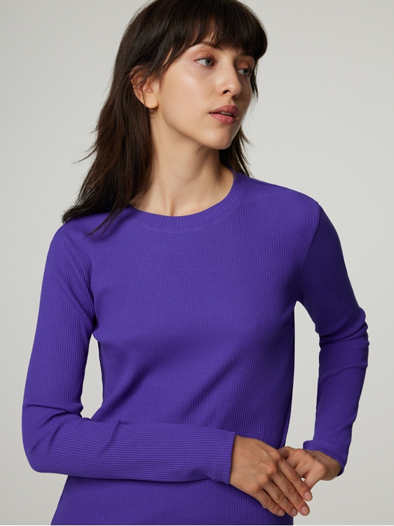 Image sur T-shirt à manches longues avec côtes