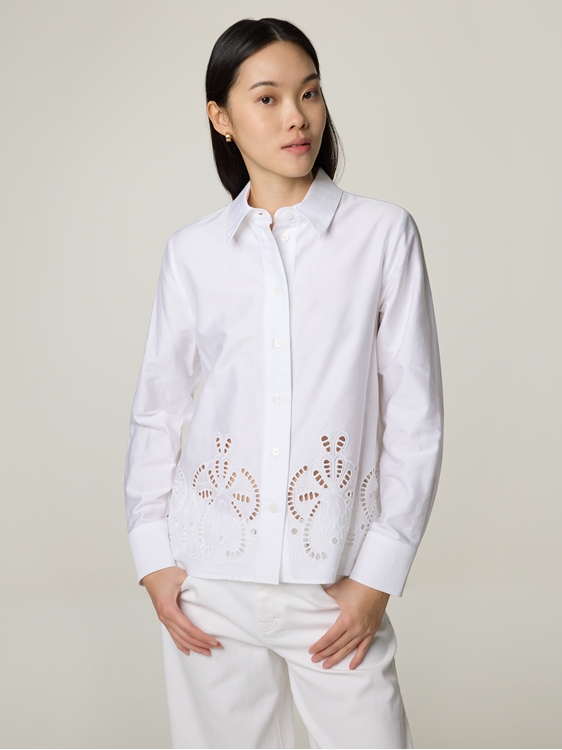 Image sur Blouse avec dentelle ajourée