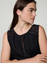 Image sur Top en lin avec broderies