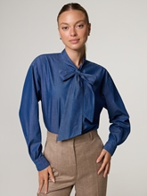 Bild von Schluppenbluse aus Denim