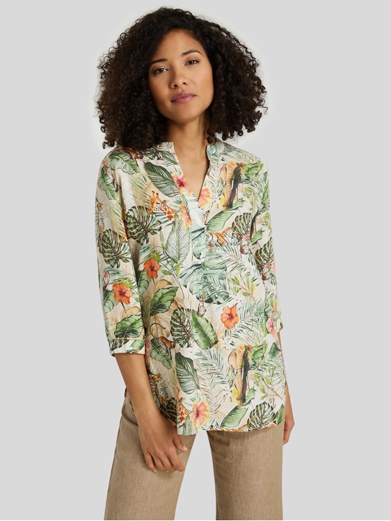 Bild von Leinentunika mit Flower-Print