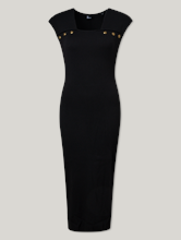 Image sur Robe midi en maille côtelée