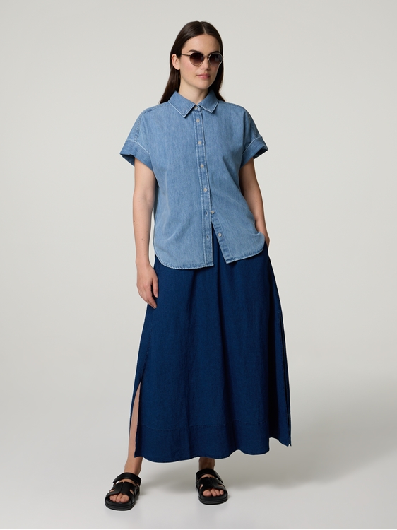 Bild von Midijupe mit Leinen SLIT