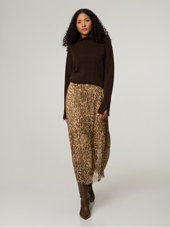 Bild von Midijupe mit Leo-Print FAUVE
