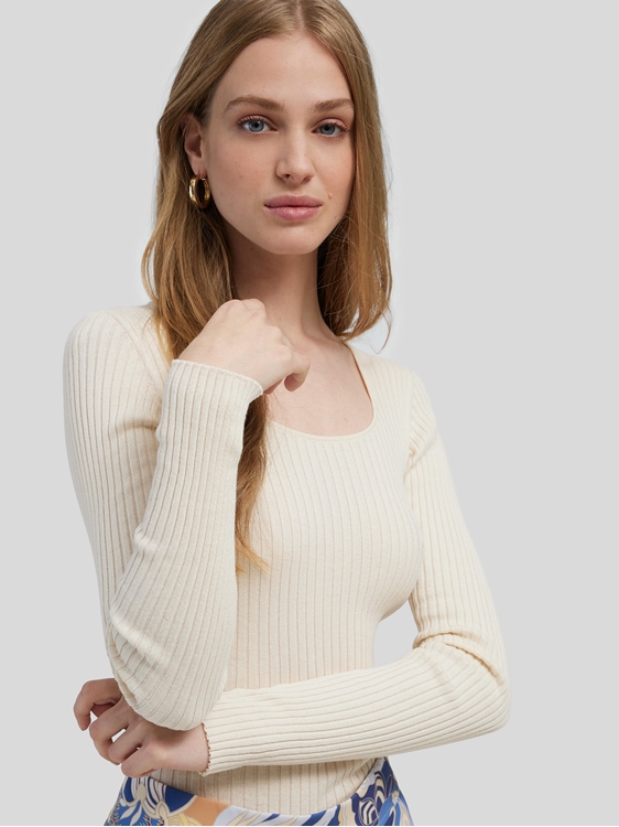 Image sur Pullover à nervures Slim Fit