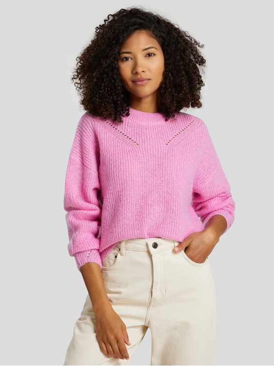 Bild von Strickpullover mit Lochmuster