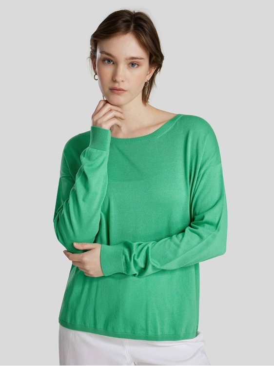 Image sur Pull en maille fine en coton bio