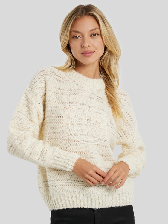 Bild von Lochstrickpullover mit Logo