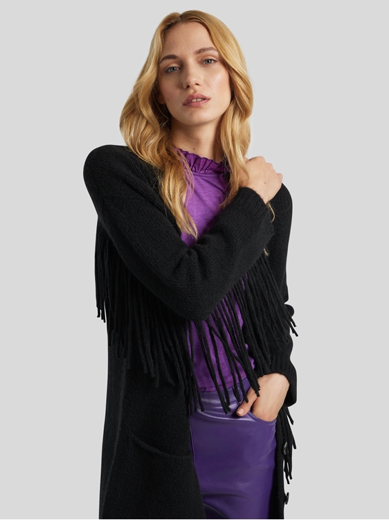 Bild von Strickmantel mit Fransen