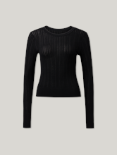 Image sur T-shirt à manches longues avec broderie ajourée