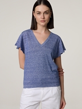 Image sur T-shirt tricoté avec du lin