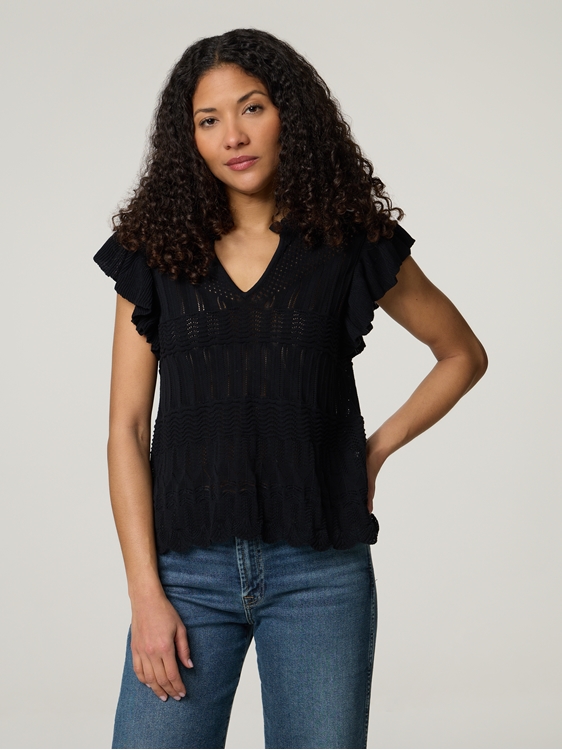 Bild von Strickshirt mit Volantärmel