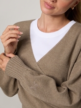 Image sur Pull enveloppant avec cachemire