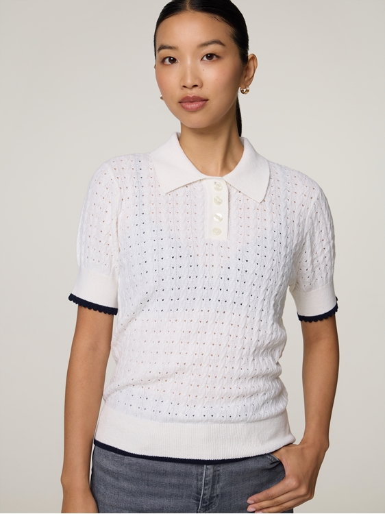 Bild von Strickpoloshirt mit Kaschmir