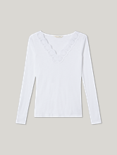 Image sur T-shirt à manches longues avec dentelle