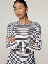 Image sur T-shirt à manches longues rayé