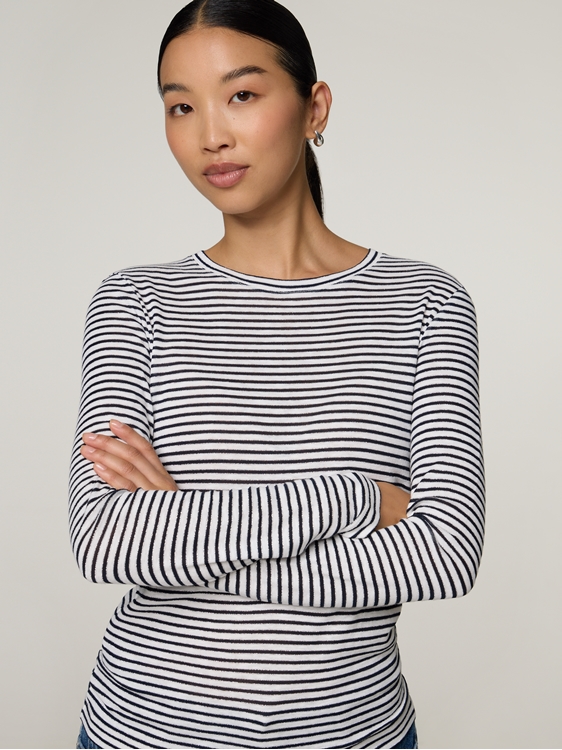 Image sur T-shirt à manches longues rayé