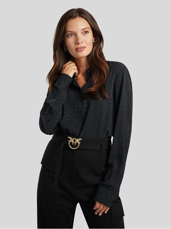 Image sur Blouse avec logo imprimé