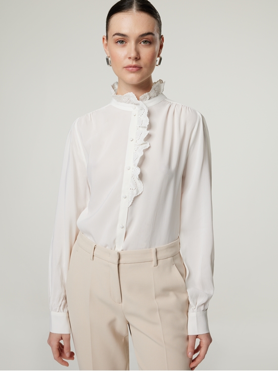 Print-Bluse mit Rüschen
