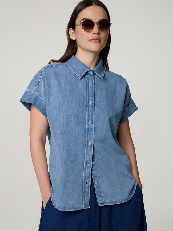 Image sur Chemise à manches courtes en denim