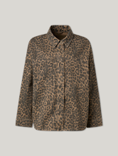 Bild von Jeansjacke mit Leo-Print MMEMME