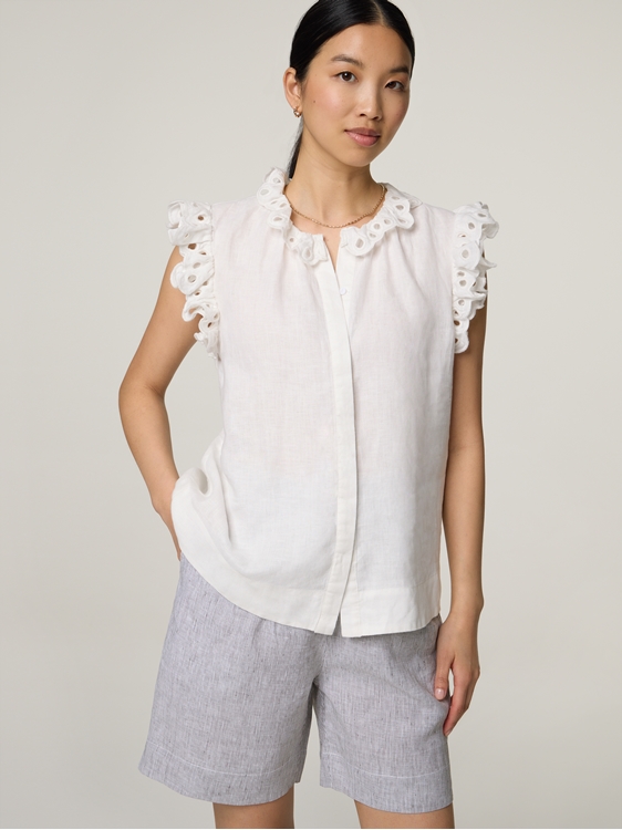 Image sur Top chemisier avec broderie ajourée