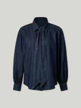 Bild von Schluppenbluse aus Denim MASTER