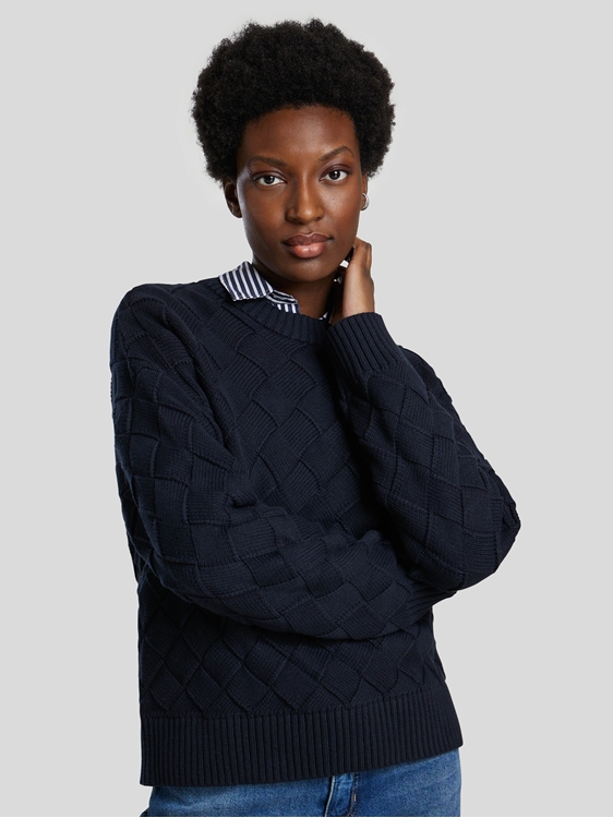 Image sur Pull col rond texturé