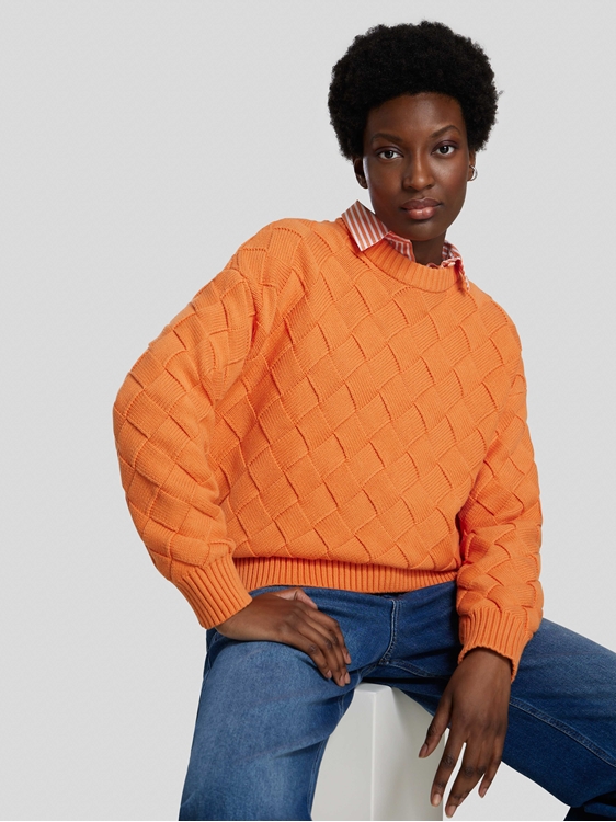 Image sur Pull col rond texturé